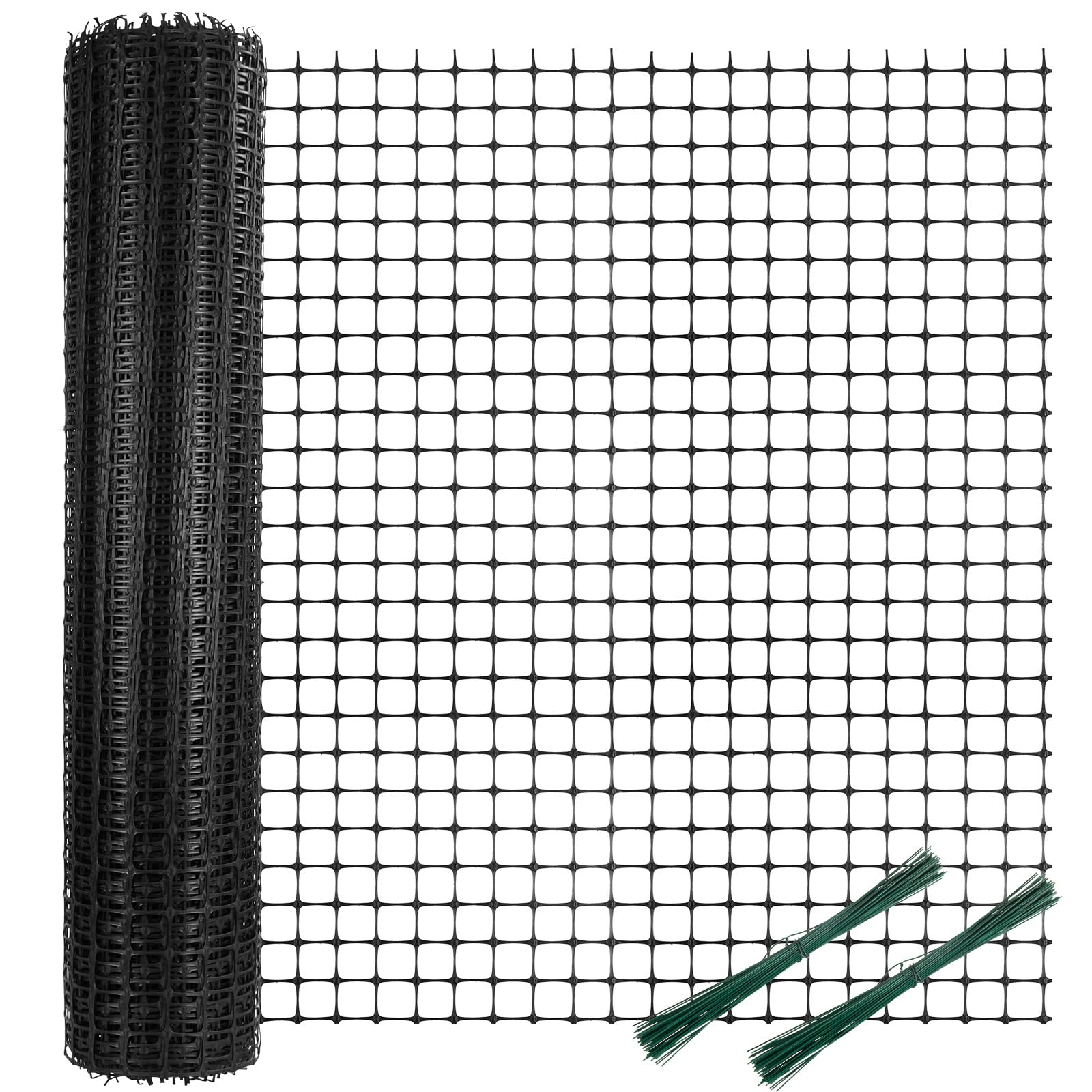 1m x 25m Garden Fence Barrier with 100 Fixed Straps, 1m high x 25m long, includes 100 fixing straps