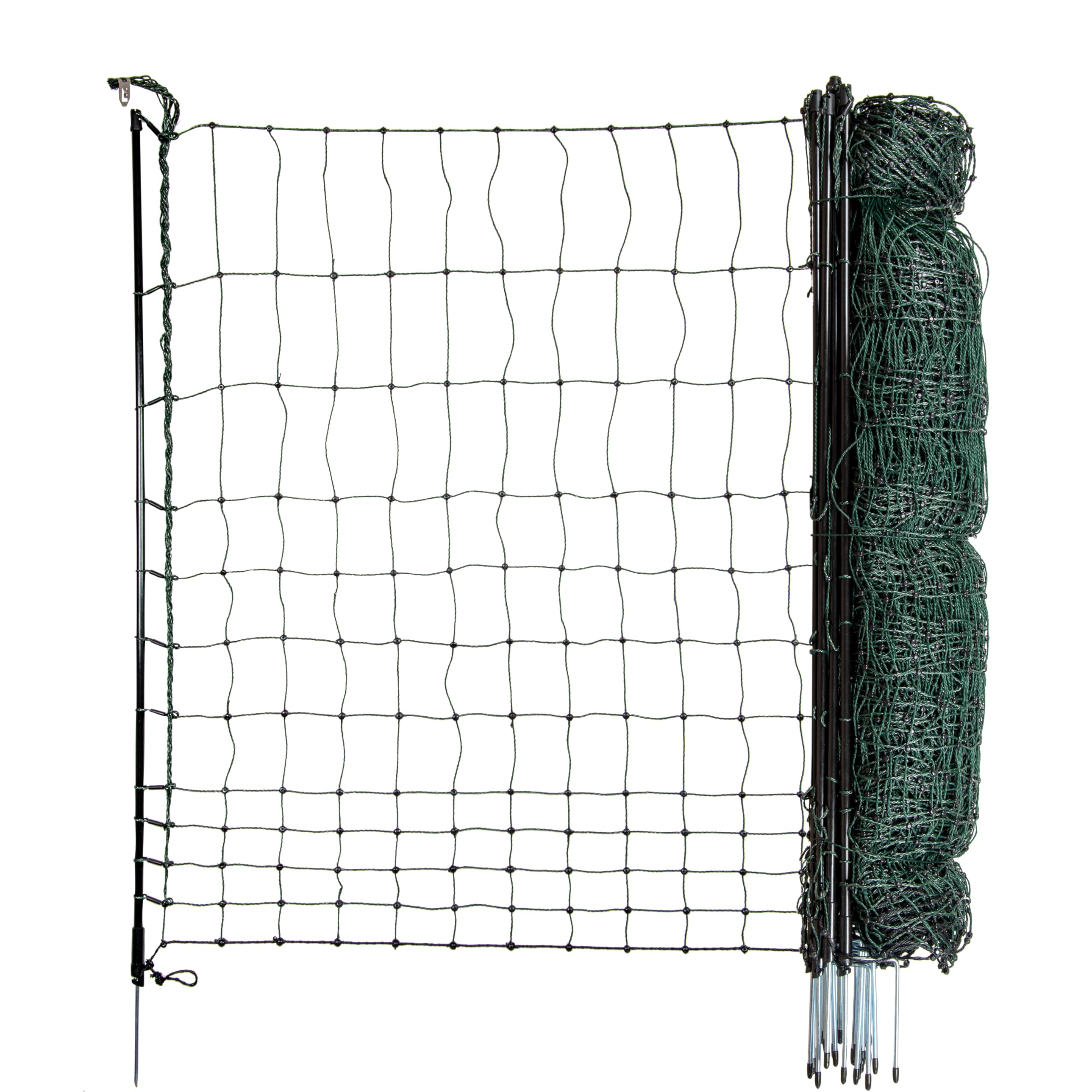 Hotline Poultry Net, 50m long x 110cm high, single-spike fibreglass posts