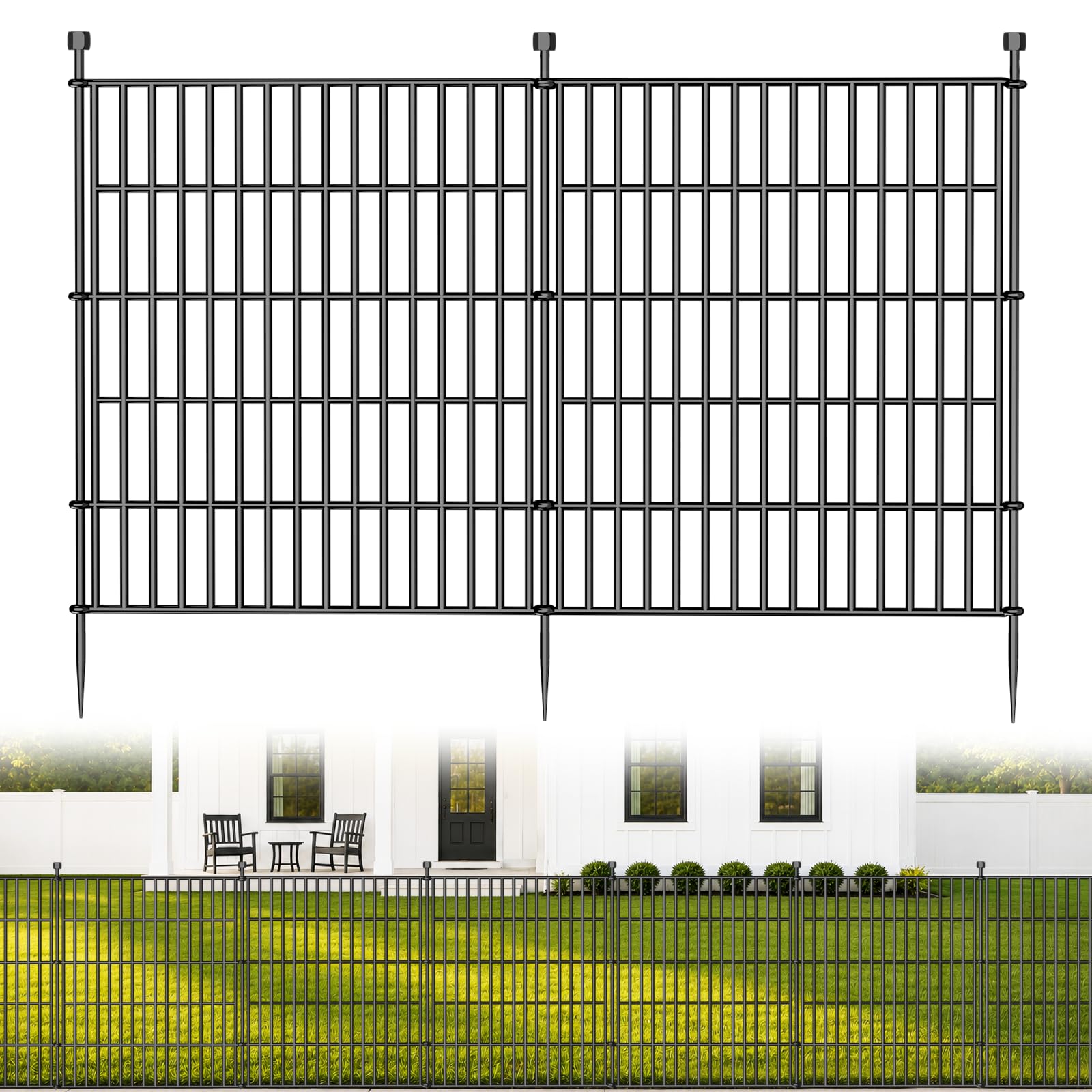 No Dig Garden Fence Outdoor, 81cm high, 10 panels totalling 7.2m run