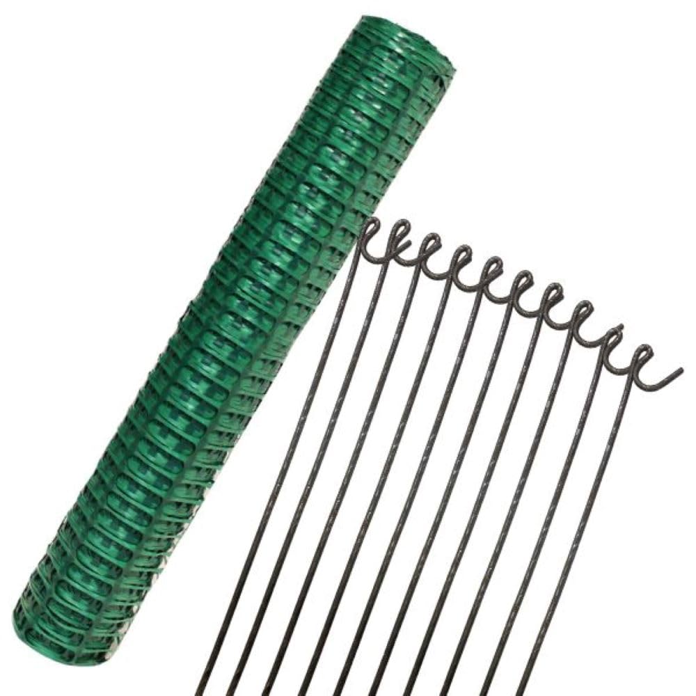 Suregreen Barrier Fencing Mesh, 1m high x 25m long, 80gsm, includes 10 steel pins