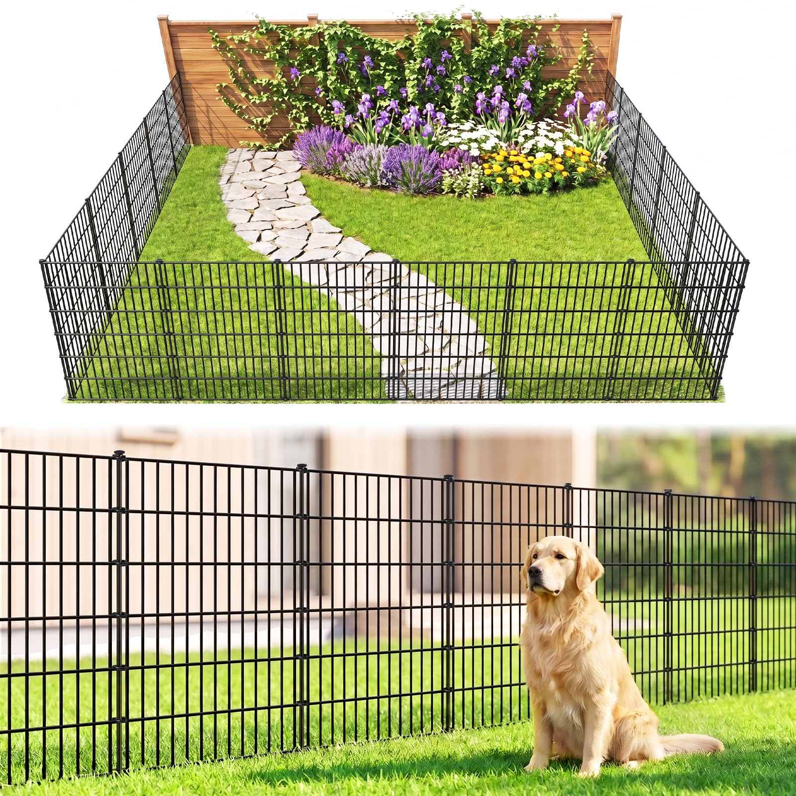 Thealyn Garden Fence 81cm High x 71cm Wide, 81cm high x 71cm wide per panel, 5 panels, 3.5m total run