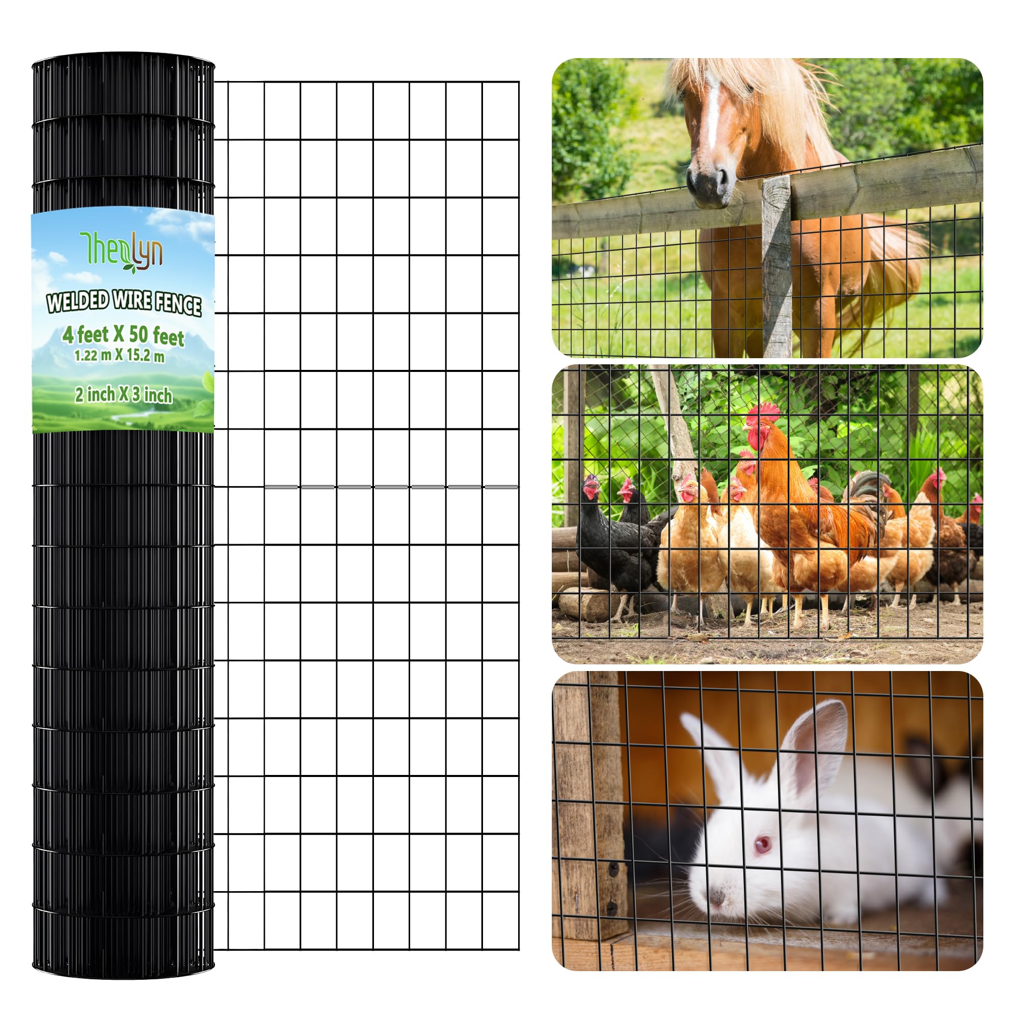 Thealyn Garden Wire Mesh, 1.21m high x 15.2m long, 5cm x 7.5cm welded holes