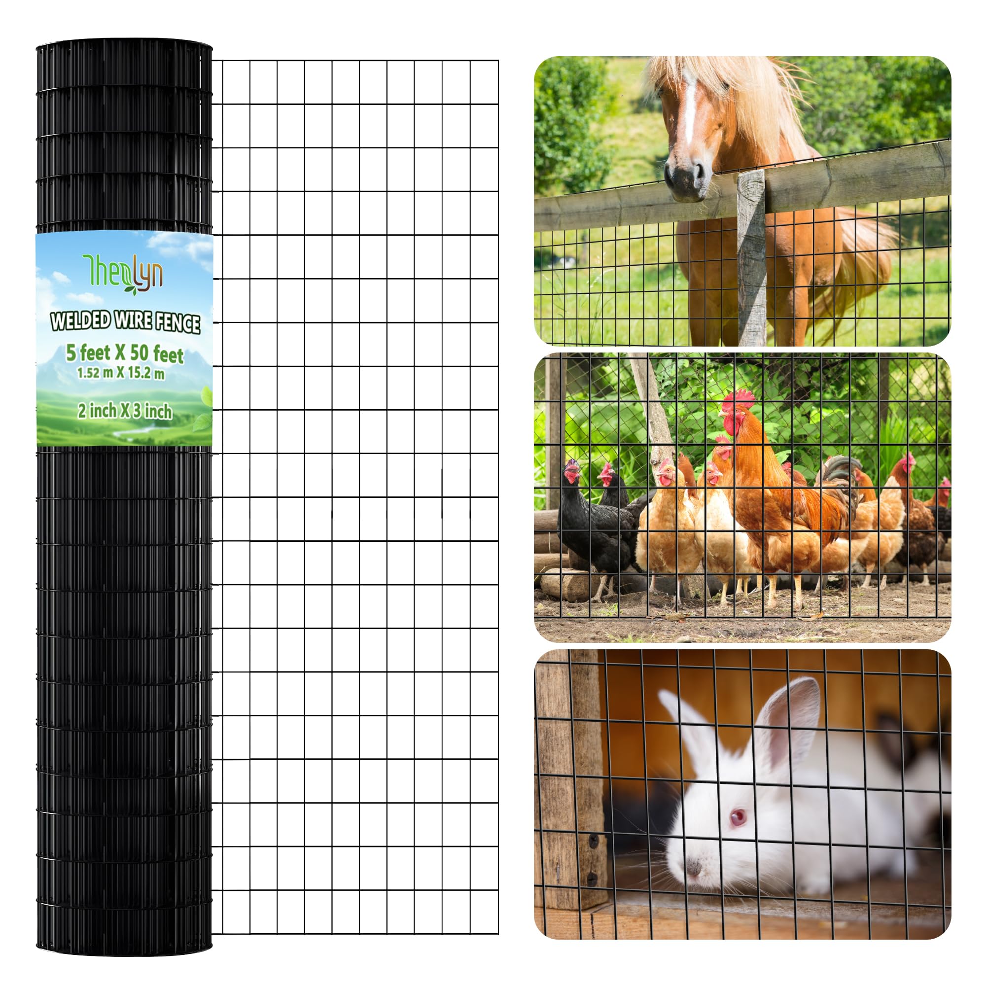 Thealyn Garden Wire Mesh 1.52 x 15.2m, 1.52m high x 15.2m long, 5cm x 7.5cm welded holes