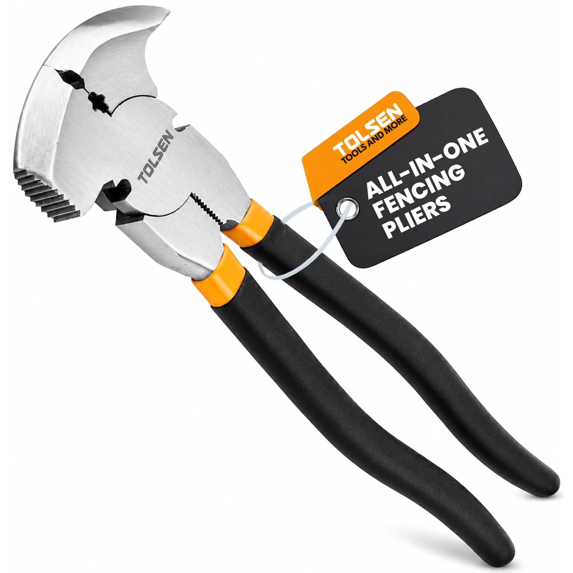 Tolsen Fencing Pliers Heavy Duty, 250mm, drop-forged carbon steel, 5 tools in 1